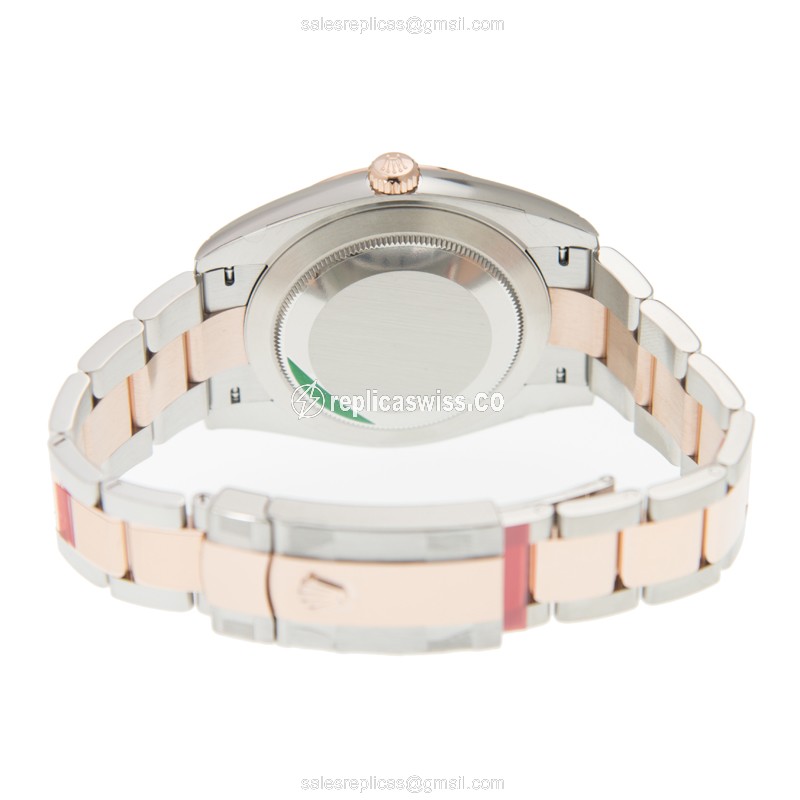 Rolex Datejust Replica - Automatic - 18kt Rose Gold & Steel - Pink Dial - Gold Clasp - View 4