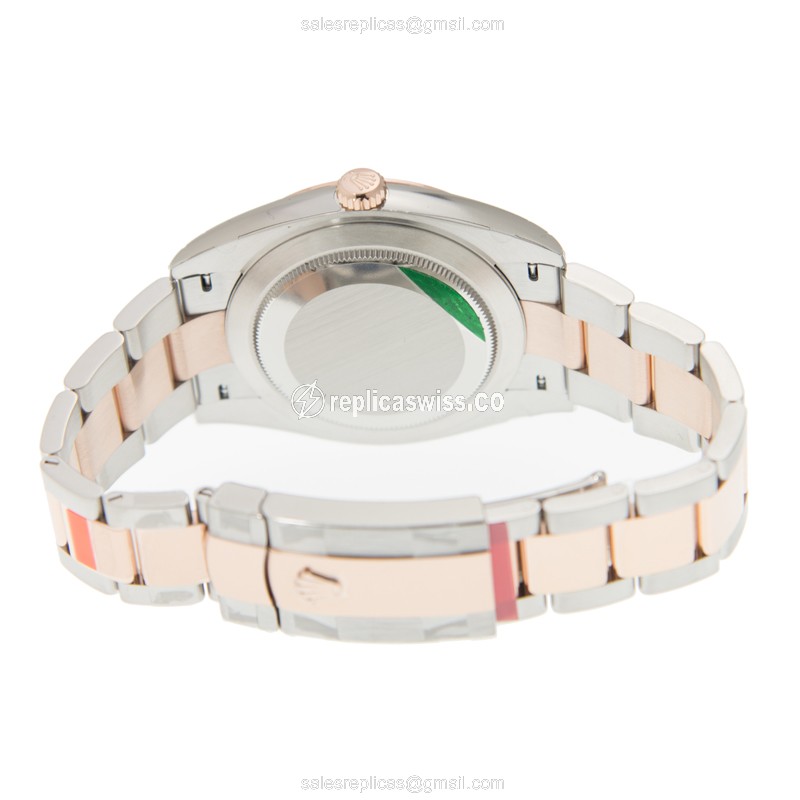 Rolex Datejust Replica - Automatic - 18kt Rose Gold & Steel Case - Pink Dial, Gold Clasp & Strap - View 4