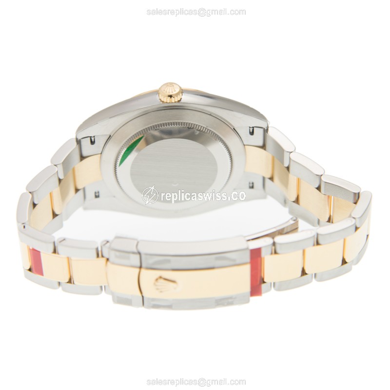 Rolex DATEJUST Replica - 18kt Gold | Steel Case | Automatic | Black Dial | Gold Clasp & Strap - View 4