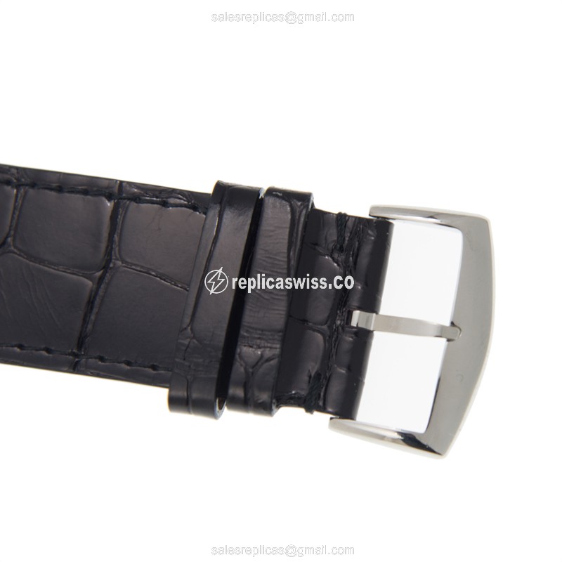 Franck Muller 1002 QZ REL LONG ISLAND - Quartz - Silver Dial - Steel Case - Black Alligator Strap - View 4