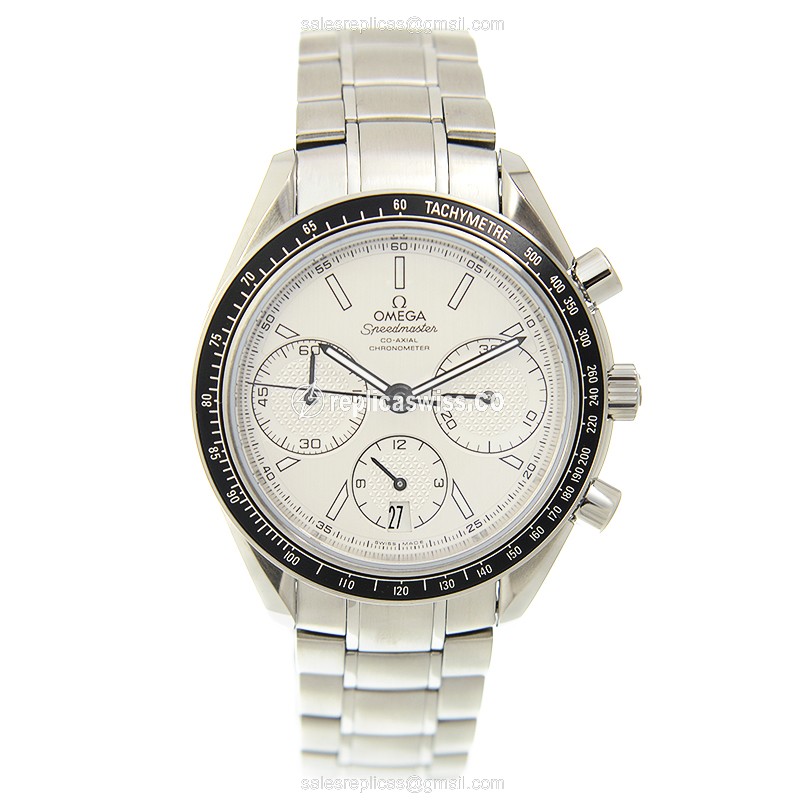 Omega Speedmaster Replica - Automatic - Stainless Steel Case - White Dial, Silver Clasp & Strap - View 2