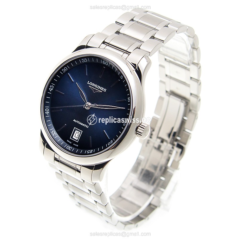 Longines L2.628.4.92.6 Replica - Automatic - Steel Case - Blue Dial - Silver Strap - View 3