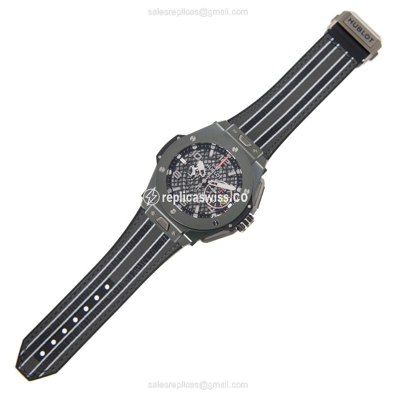 Hublot BIG BANG Replica - Automatic - Ceramics - Silver Dial - Black Rubber Strap - View 2