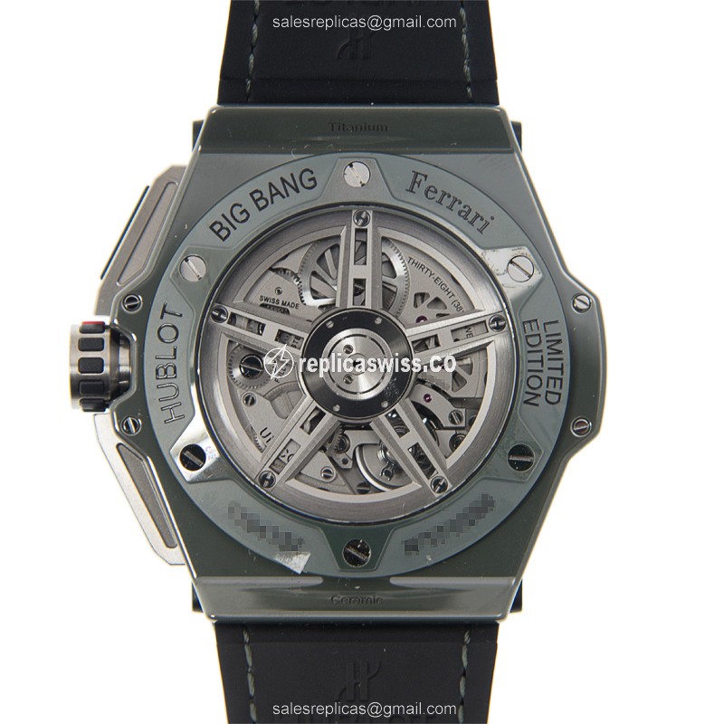 Hublot BIG BANG Replica - Automatic - Ceramics - Silver Dial - Black Rubber Strap - View 3