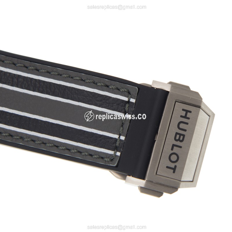 Hublot BIG BANG Replica - Automatic - Ceramics - Silver Dial - Black Rubber Strap - View 4