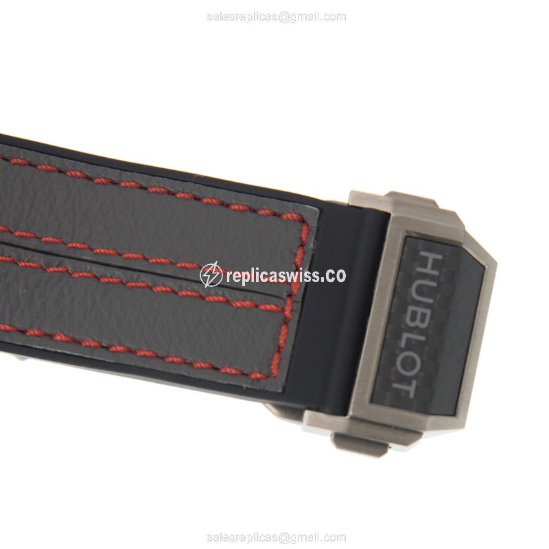 Hublot Big Bang Replica - Automatic - Titanium Case - Black Dial - Grey Rubber Strap - View 4