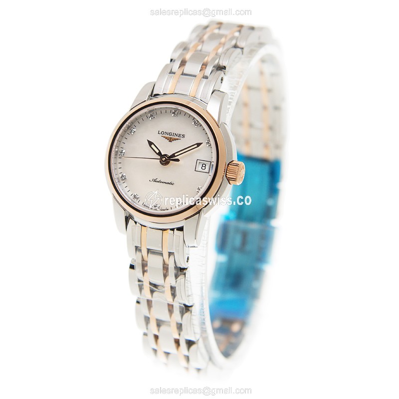 Longines SAINT IMIER Replica - Automatic - 18kt Rose Gold & Steel - White Dial - View 3