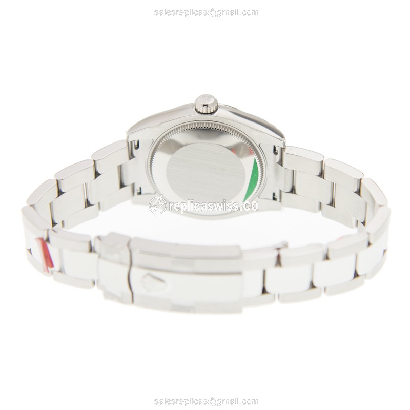 Rolex Datejust Lady Replica - Automatic - White Gold Case, Purple Dial on Silver Steel Strap - View 4