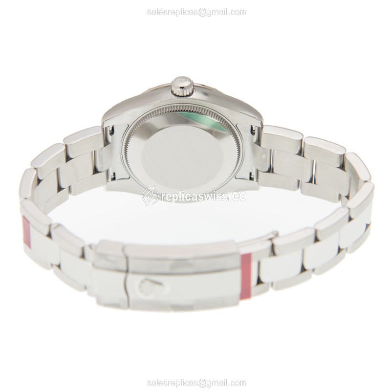 Rolex Datejust Replica - Automatic - White Gold - Diamond Bezel - Silver Dial - View 4