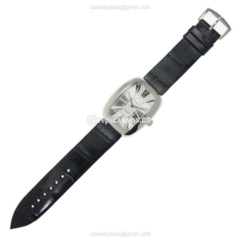 Franck Muller 3002 M QZ R GALET Quartz Steel - Silver Dial - Black Alligator Buckle - View 2
