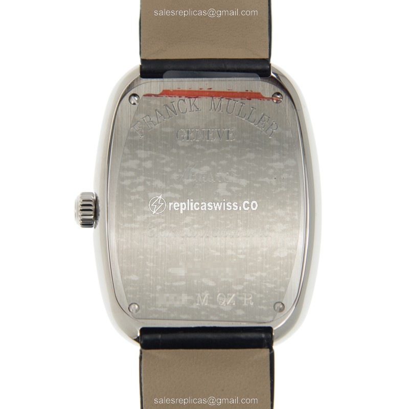 Franck Muller 3002 M QZ R GALET Quartz Steel - Silver Dial - Black Alligator Buckle - View 3