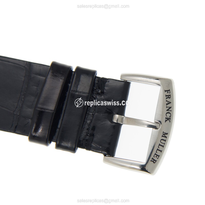 Franck Muller 3002 M QZ V AC GALET Quartz - Silver Dial - Steel Case - Black Alligator Strap - Sapphire Crystal - View 4