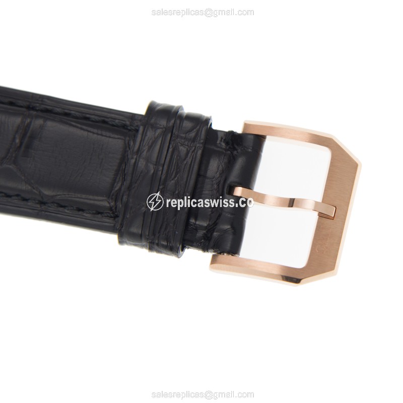 IWC Portuguese Replica - Automatic - 18kt Rose Gold - Blue Dial - Buckle Clasp - Black Alligator Strap - View 4