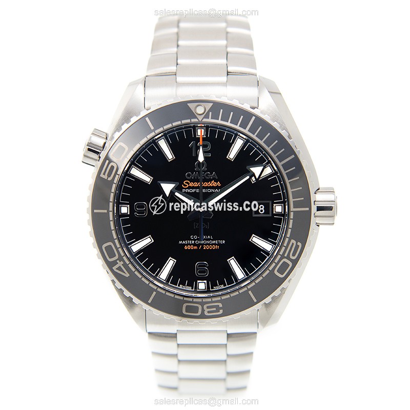 Omega Seamaster Replica - Automatic - Black Dial - Steel Case - Silver Band - View 2
