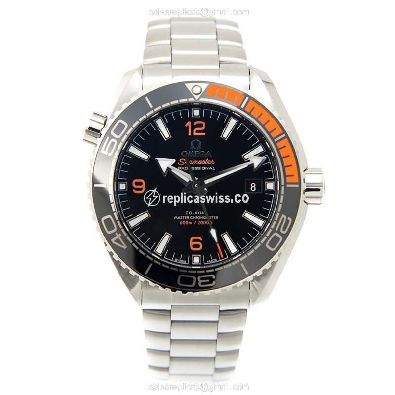 Omega Seamaster Replica - Automatic - Black Dial - Steel Case - Silver Strap - View 2