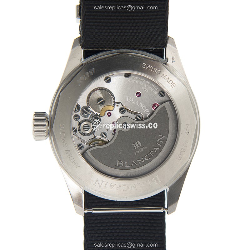 Blancpain 5000-1110-NABA FIFTY FATHOMS - Automatic - Steel - Silver Dial - Black Canvas Strap - View 4