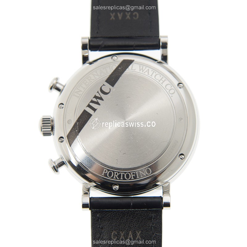 IWC Portofino Replica - Automatic - Stainless Steel - Silver Dial - Black Alligator Buckle - View 3