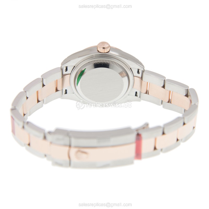 Rolex Lady Datejust Replica - Automatic - 18kt Rose Gold & Steel - Green Dial - View 4