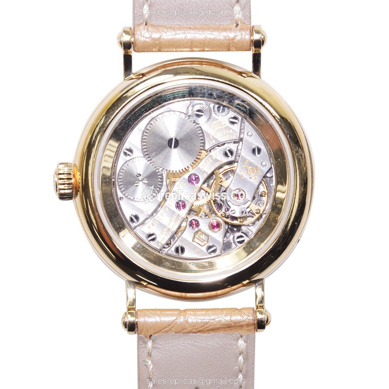 Patek Philippe 7121J-001 Complications Manual Wind - 18kt Gold - Diamond Accents - White Dial - Brown Alligator Buckle - View 3