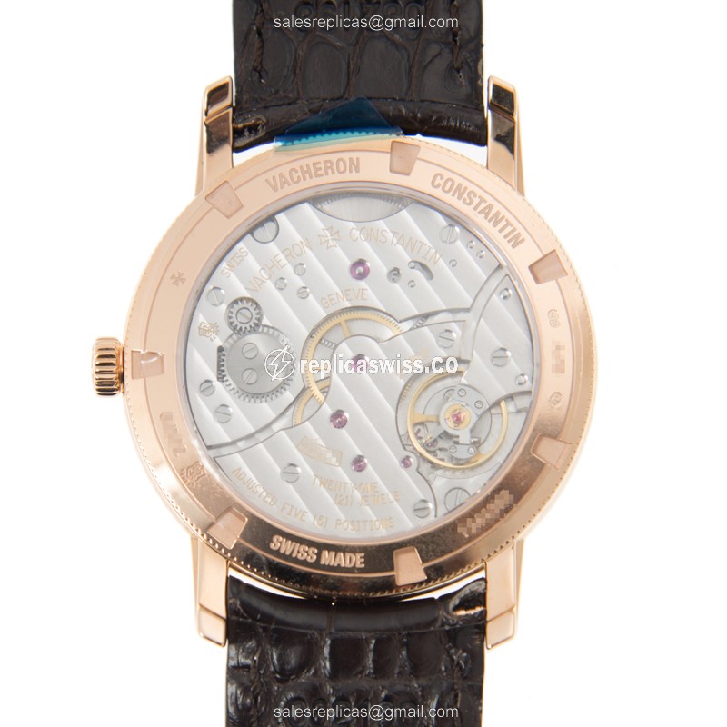 Vacheron Patrimony Replica - Manual Wind - Rose Gold - White - View 3