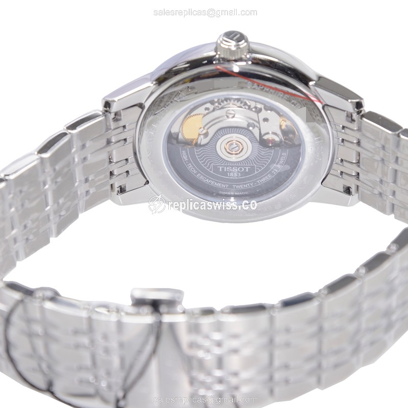 Automatic Tissot T085.407.11.011.00 T-CLASSIC - Steel Case, White Dial, Silver Band - View 4