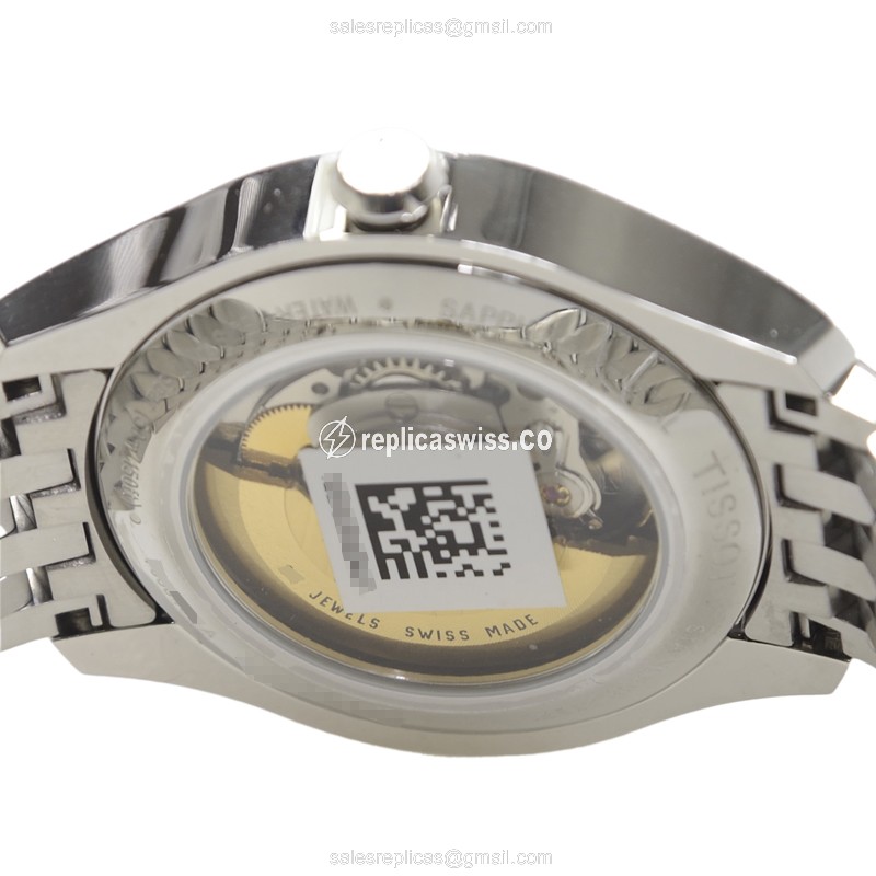 Automatic Tissot T-CLASSIC - Black Dial - Stainless Steel Case - Silver Steel Strap - View 4