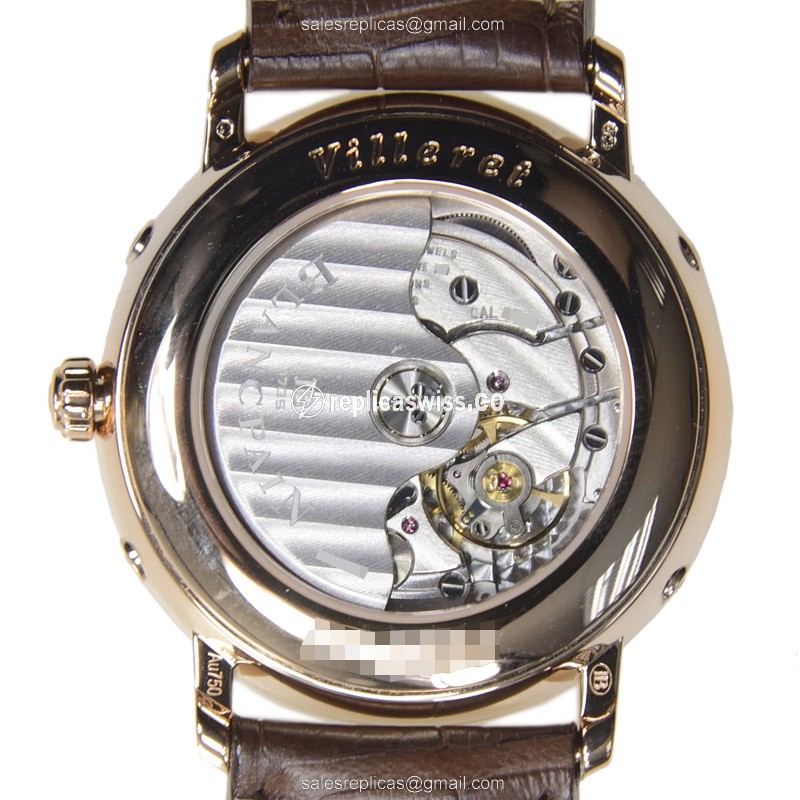 Blancpain Villeret 6263-3642-55A - Automatic 18kt Rose Gold - White Dial - Brown Alligator Strap - View 3