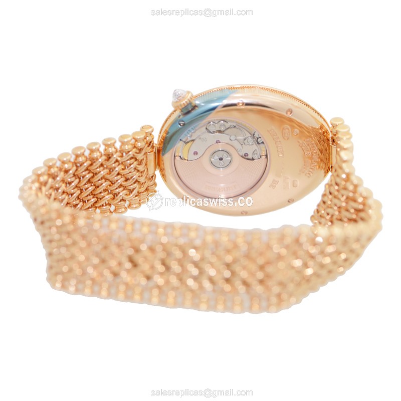Breguet REINE DE NAPLES Replica - Automatic - 18kt Rose Gold - Diamond Dial - Silver Case - View 4