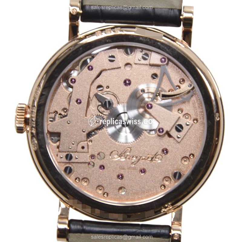 Breguet Tradition 7057BR/R9/9W6 - Manual - 18kt Rose Gold - Black Dial - Buckle Clasp - Alligator Black Strap - View 3