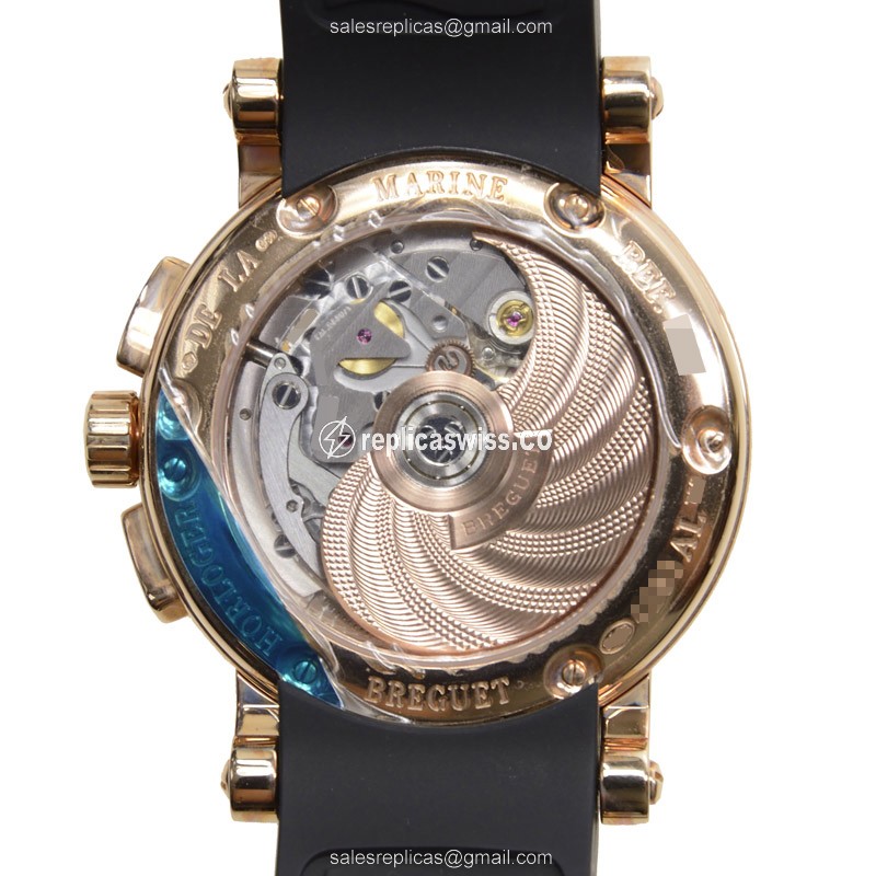 Breguet Marine Replica - Automatic - 18kt Rose Gold - Black Dial - Rubber Strap - View 3