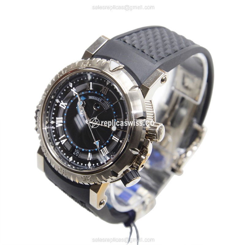 Breguet Marine Replica - Automatic 18kt White Gold - Black Dial, Rubber Strap - View 3