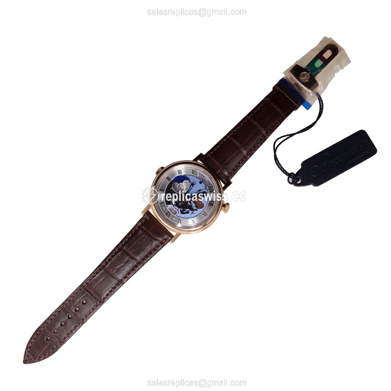 Breguet 5717BR/EU/9ZU Classic - Automatic 18kt Rose Gold - Silver Dial - Brown Alligator Strap - View 2