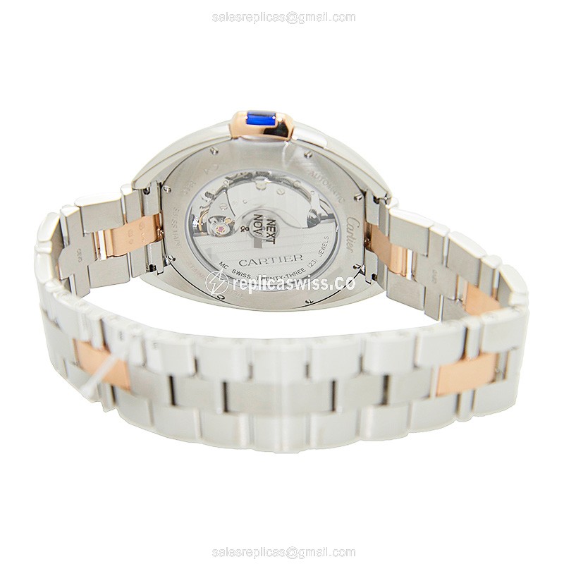 Cartier W2CL0002 CLe De Cartier - Automatic - Steel Case - Silver Dial - Gold 18kt Strap - View 4
