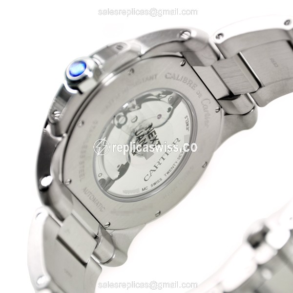 Cartier W7100016 Replica - Automatic - Steel Case - Black Dial - Silver Strap - View 4