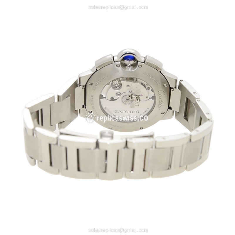 Cartier Ballon Bleu Replica - Automatic - Steel Case - White Dial - Silver Band - View 4
