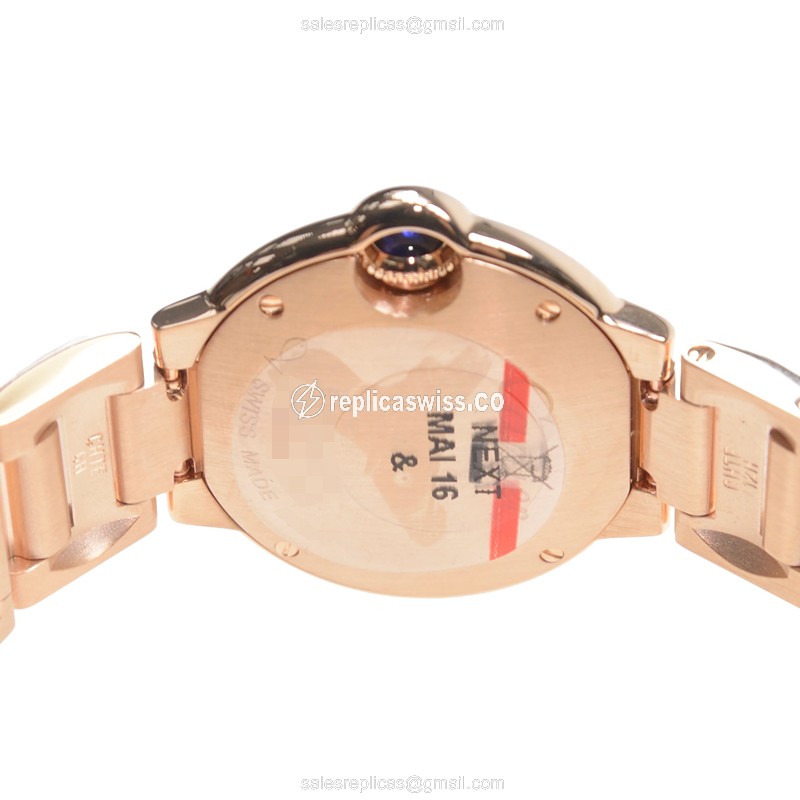 Cartier Ballon Bleu Quartz 18kt Rose Gold - Automatic - Silver Dial - Gold Strap - View 4