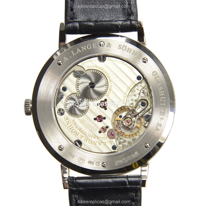 A. Lange & Sohne SAXONIA Replica - Manual - 18kt Gold - White Dial - Black Alligator Strap - View 3