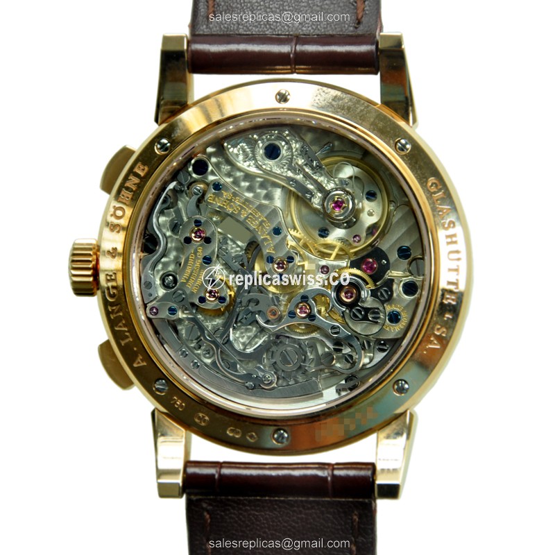 A Lange & Sohne 1815 Replica - Manual - Rose Gold - White Dial - Brown Alligator Buckle - View 3
