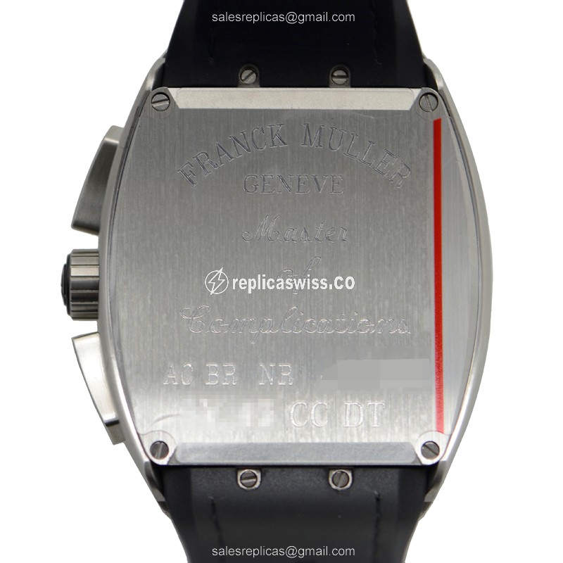Franck Muller V45 CC DT BR AC Vanguard - Automatic - Steel Case - Black Dial - Leather Strap - View 3