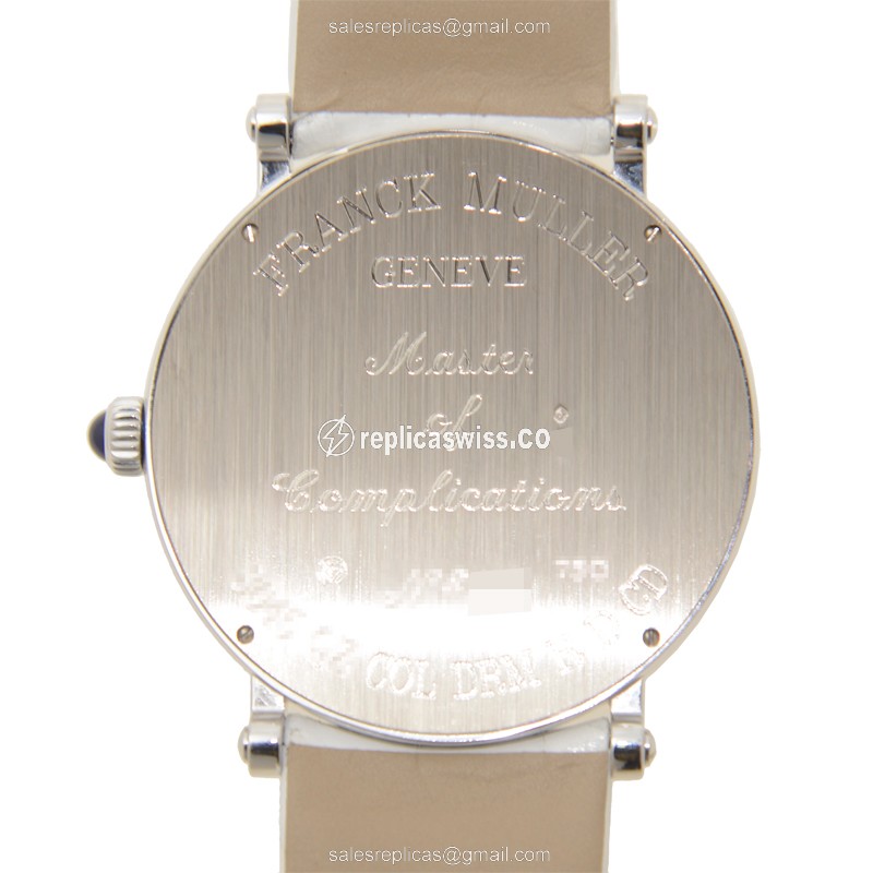 Franck Muller 8045 QZ COL DRM R D CD OG Replica - Quartz - 18kt White Gold - Diamond Case - Silver Dial - View 3