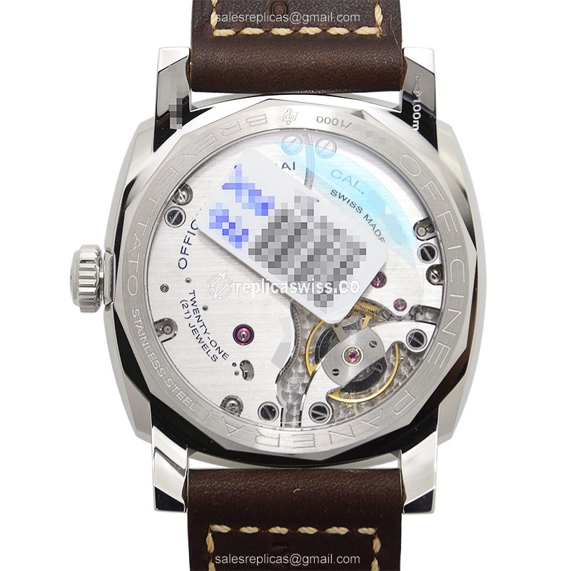Panerai PAM00587 1940 Replica - Manual - Stainless Steel - Black Dial - Brown Cowhide - Buckle - View 3