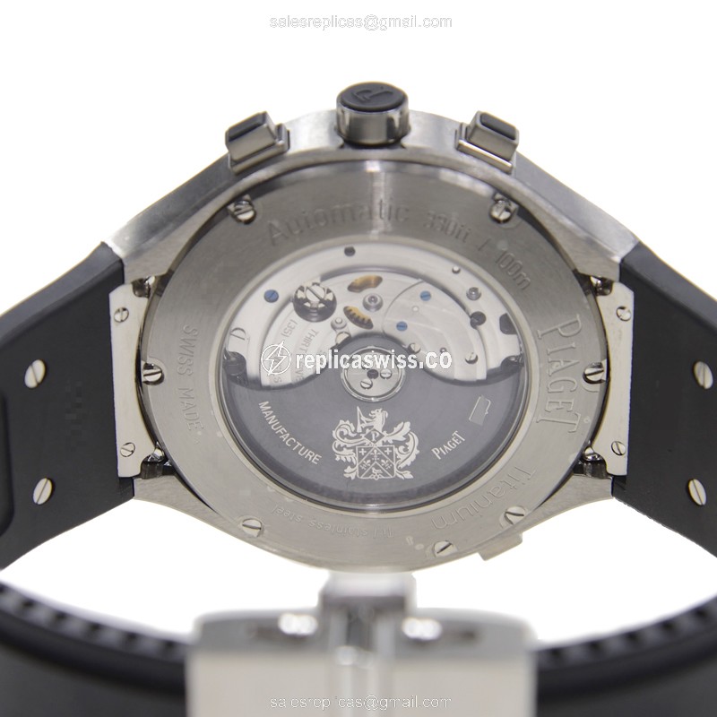Piaget Polo Automatic Titanium - Black Dial - Rubber Strap - Sapphire Crystal - View 4