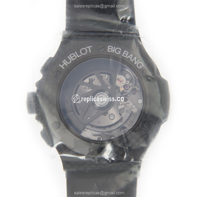 Hublot BIG BANG Replica - Automatic - Carbon Fiber Case - Black Dial - Rubber Strap - View 3