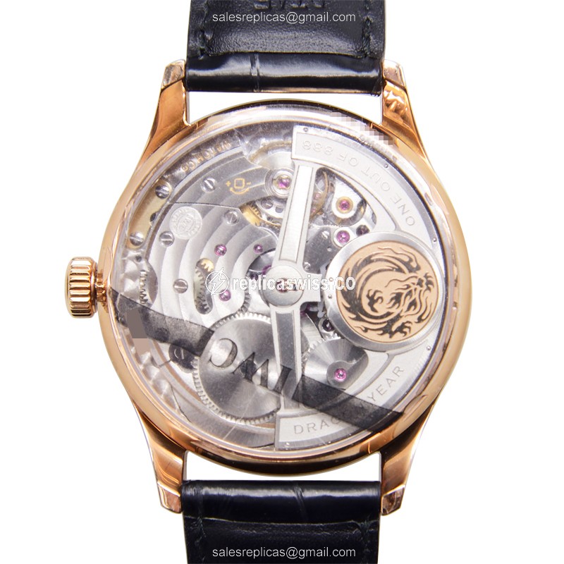 IWC Portuguese Replica - Automatic 18kt Rose Gold - Dark Grey Dial - Black Alligator Strap - View 3
