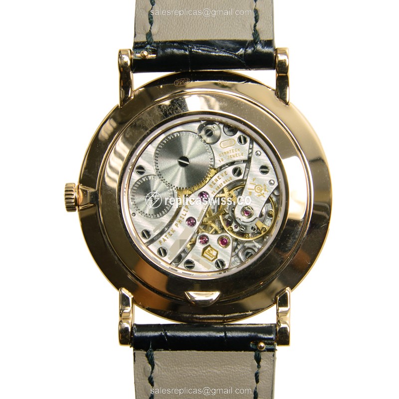 Patek Philippe 5119R-001 Replica - Manual - 18kt Rose Gold - White Dial - Alligator Black Buckle - View 3
