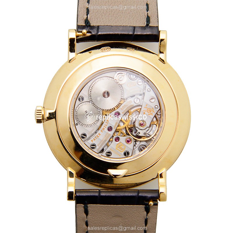 Patek Philippe Calatrava 5119J-001 - Manual - 18kt Yellow Gold - White Dial - Leather Black Buckle - View 2