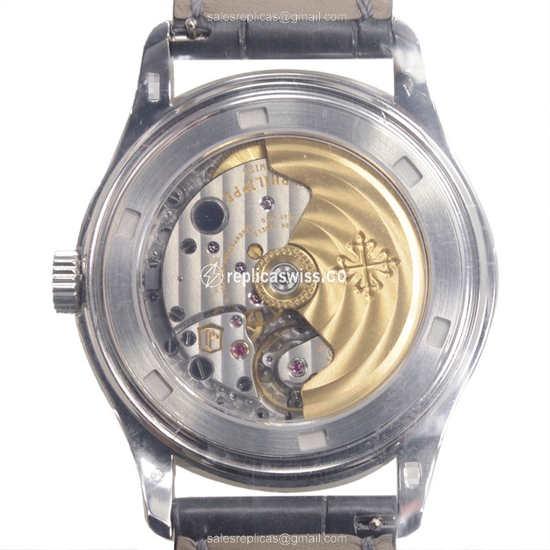 Patek Philippe 5146P-001 - Complications Auto - Platinum Case - Black Dial - Alligator Black Strap - View 3