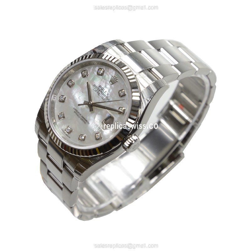 Rolex Datejust Replica - Automatic - White Dial, Silver Clasp, Steel Strap - View 3