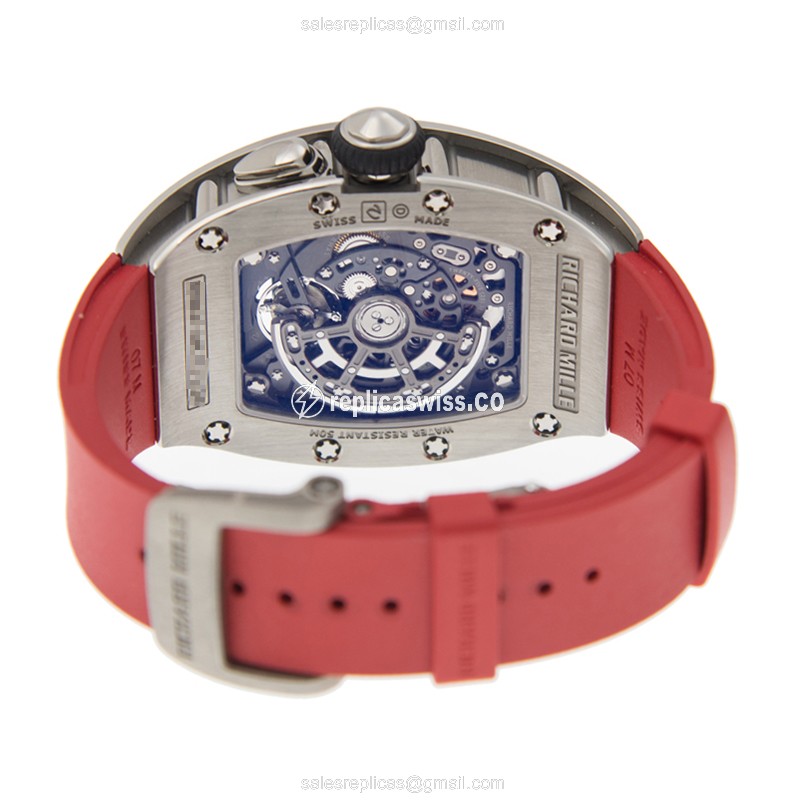 Richard Mille RM37 Titanium - Automatic - Red Dial - Red Rubber Strap - View 4