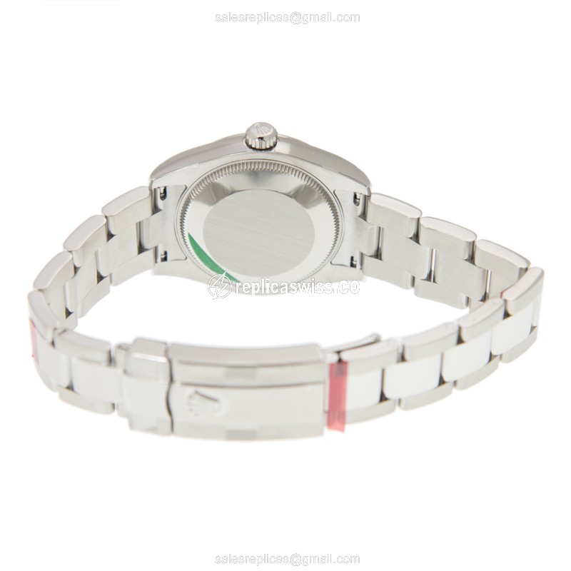Rolex Lady Datejust Replica - Automatic - White Gold & Steel - White Dial - Steel Strap - View 4